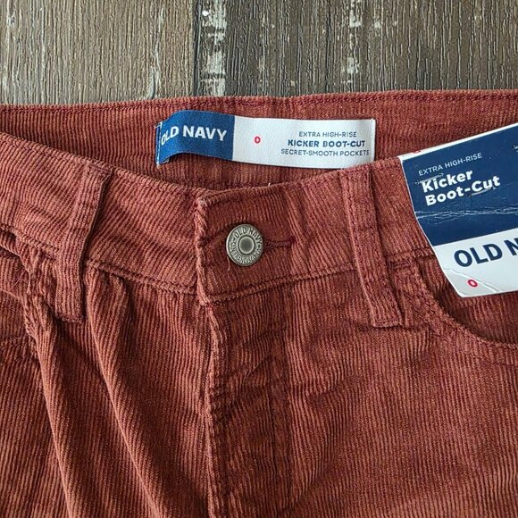 Old Navy Extra High Rise Kicker Boot Cut Women's Corduroy Pants Size 0 - Picture 4 of 8